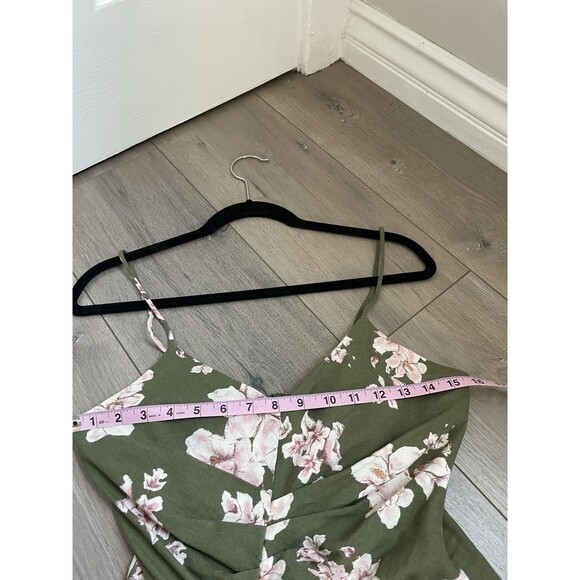 ZARA WOMAN SS23 ECRU/KHAKI LINEN BLEND PRINTED MIDI DRESS Size M floral wedding - Picture 4 of 9